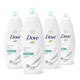 Dove sensitive skin 4-pack front packaging showing gentle formula benefits