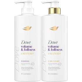 Dove front pump bottles showing volume set and easy dispensing
