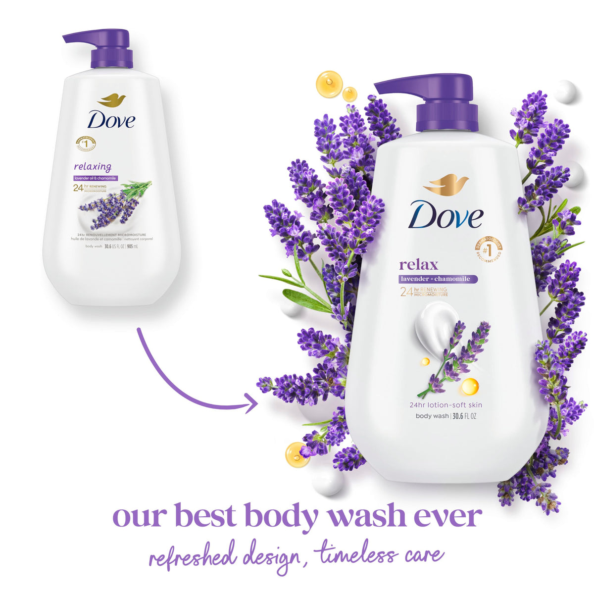 Texture close-up of Dove gel showing micro-moisture droplets for smooth skin