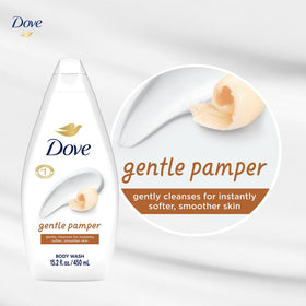 Dove Gentle Pamper in bathroom lifestyle setting suggesting calming shower