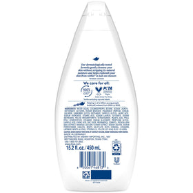 Dove Gentle Pamper pump close-up highlighting easy dispensing benefit