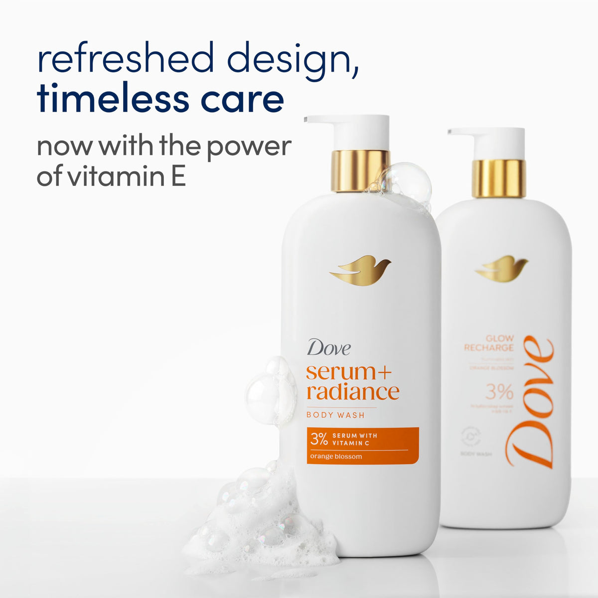 Dove creamy lather close-up demonstrating gentle hydration