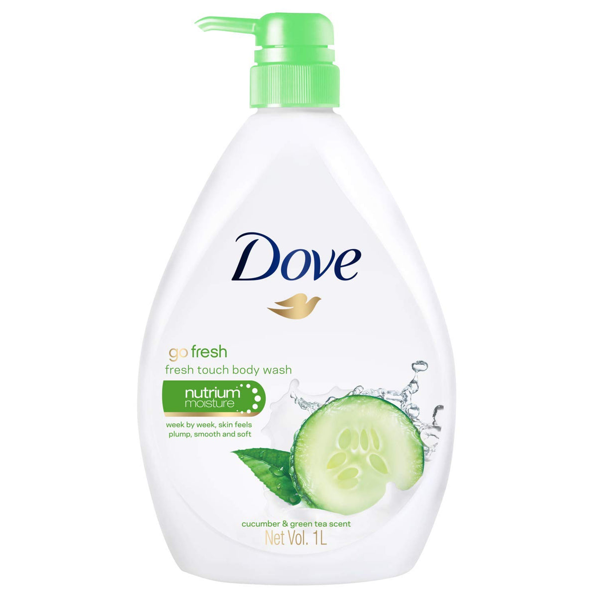 Dove Go Fresh pump in shower demonstrating brand convenience and easy use