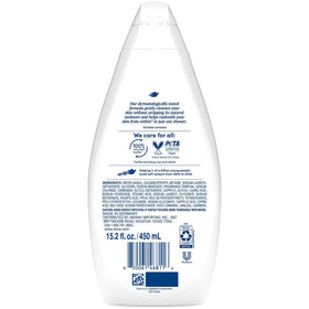 Dove back label with ingredient list and usage directions