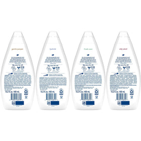 Dove Hydrate bottle close-up label highlighting moisturizing benefits