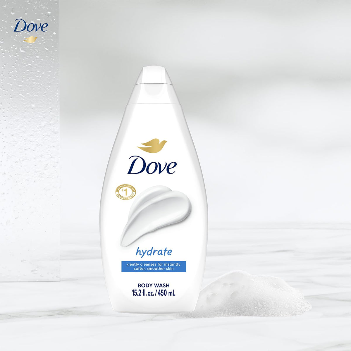 Dove creamy lather texture close-up demonstrating rich foam and softening