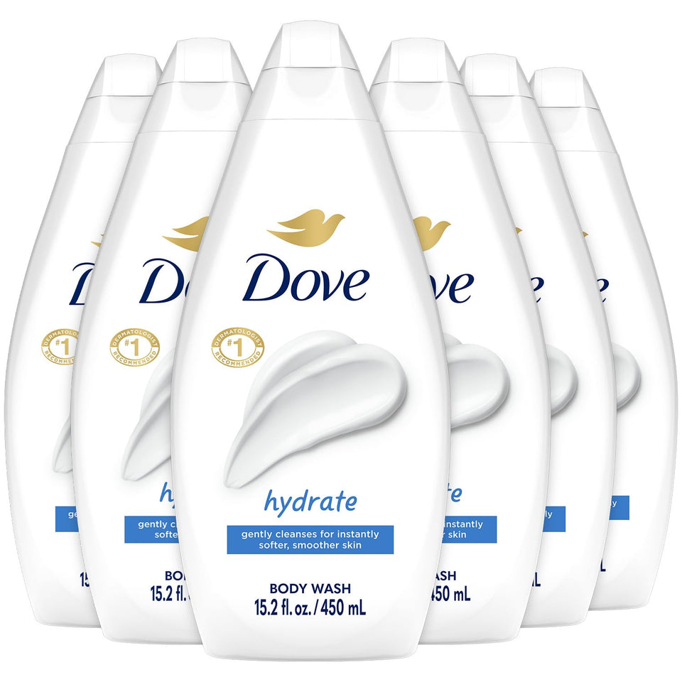 Dove front packaging showing bottle and moisturizing claims for easy identification