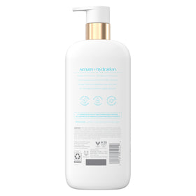 Dove pump close-up highlighting easy dispensed hydrating serum