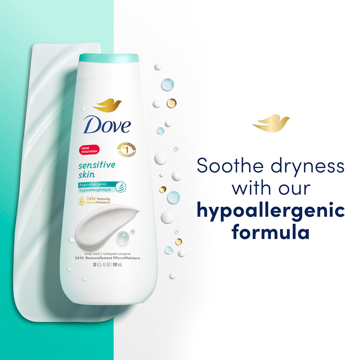 Dove in shower use hair scene demonstrating scalp massage and rinse
