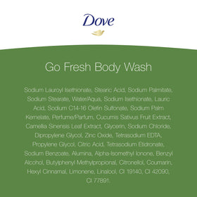 Dove in-shower use with pouf illustrating refreshing, energizing wash