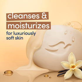 Dove Indulge lather on hand demonstrating rich moisturizing foam