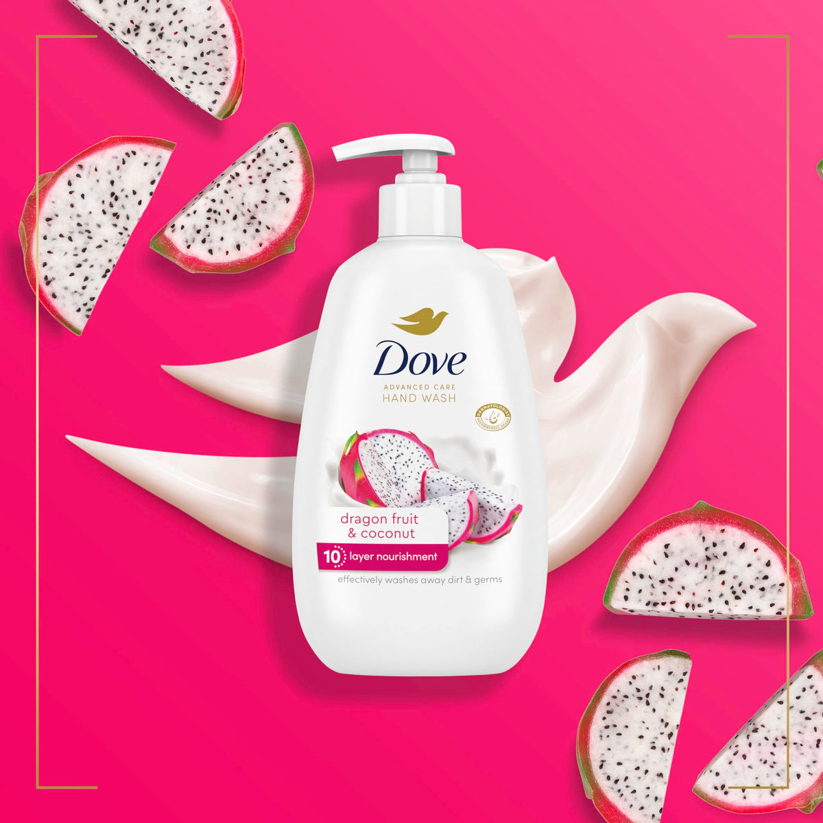 Close-up of Dove creamy lather texture showing deep-hydration benefit