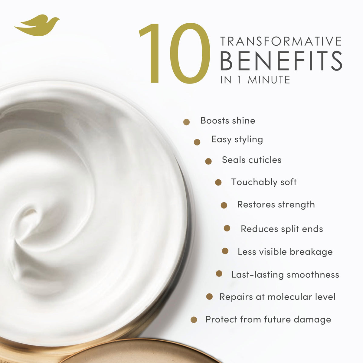 Dove close-up of key amino serum ingredient implying strengthening
