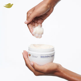 Dove packaging label close-up highlighting Bio-Protein Care technology details