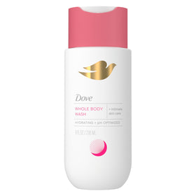 Dove intimate wash front packaging showing gentle unscented formula benefit