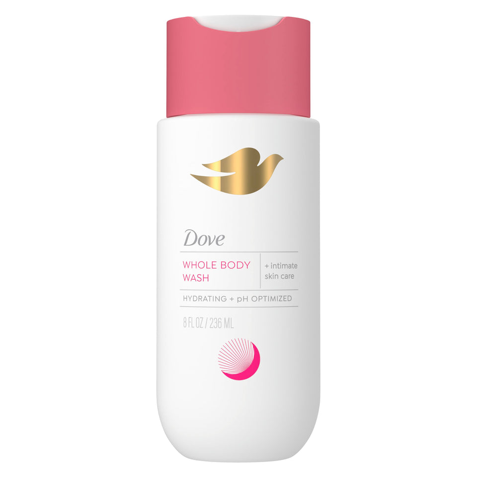 Dove intimate wash front packaging showing gentle unscented formula benefit