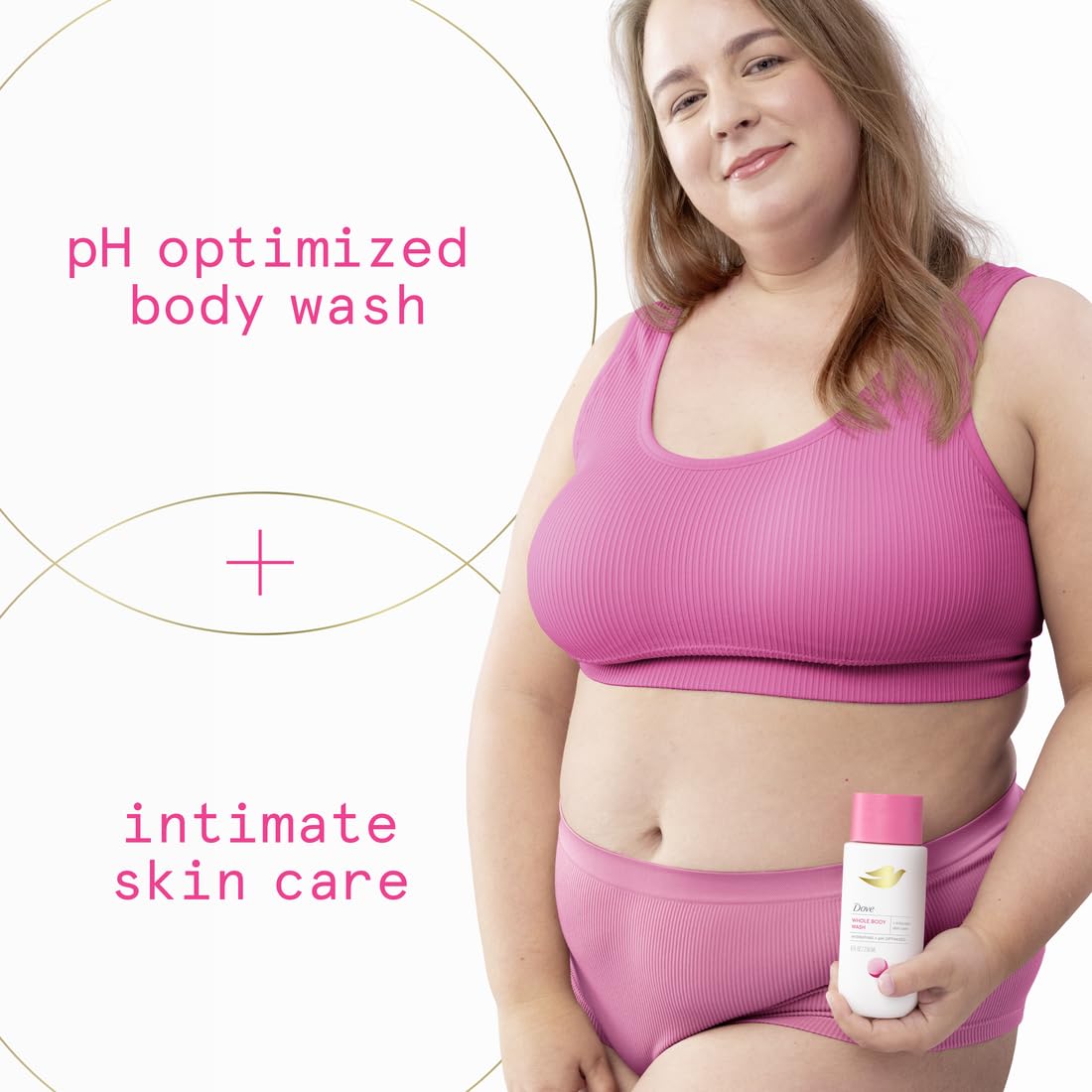 Dove intimate wash pump dispenser detail offering easy controlled use benefit