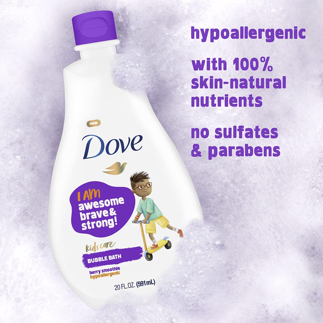 Dove label displaying ingredients and positive affirmation boosting confidence