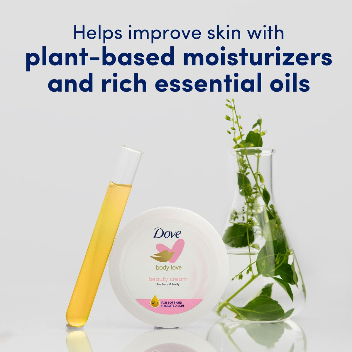 Dove label close-up revealing ingredient info and trusted formulation