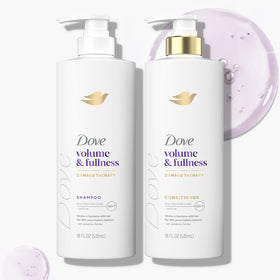 Dove label highlighting collagen and biotin for fuller-looking hair
