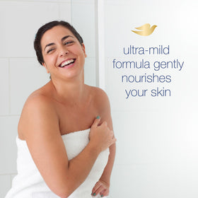 Dove label closeup showing hypoallergenic ingredients and clarity