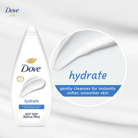 Dove label ingredients closeup showing Microbiome Nutrient Serum benefit
