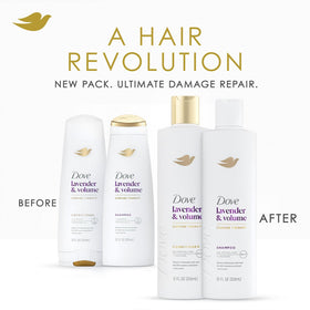 Dove shampoo texture on palm showing lightweight formula benefit