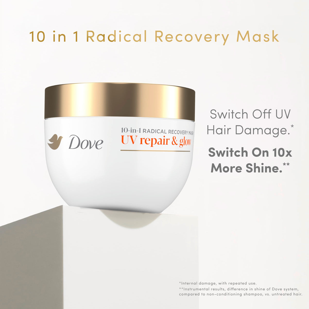 Dove open jar top-down view showing lightweight creamy mask