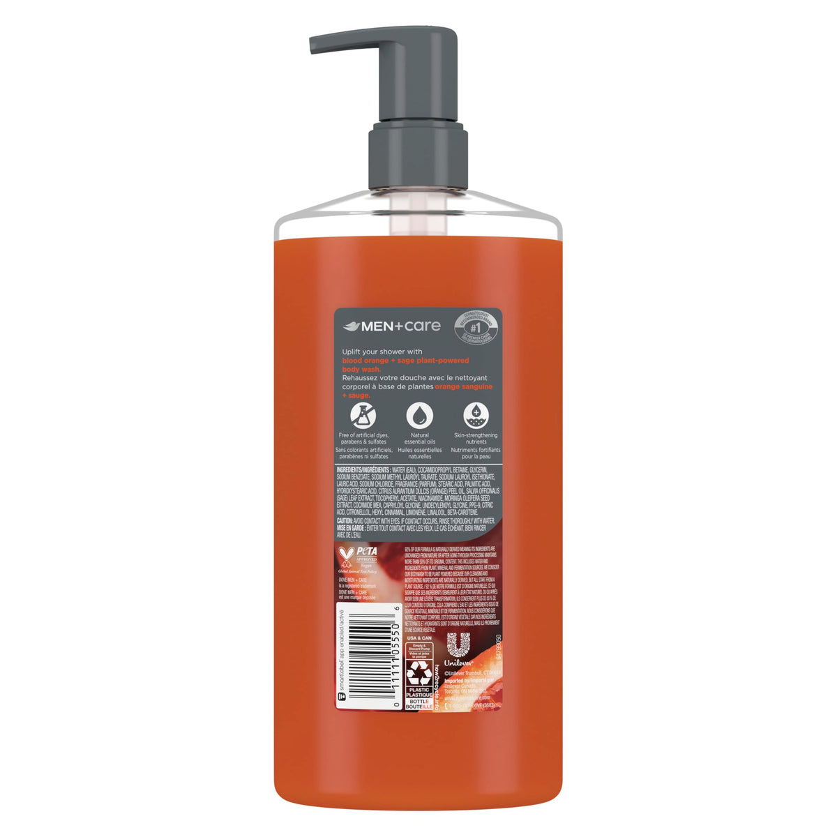 Dove Men+Care pump close-up for easy dispensing and precise use