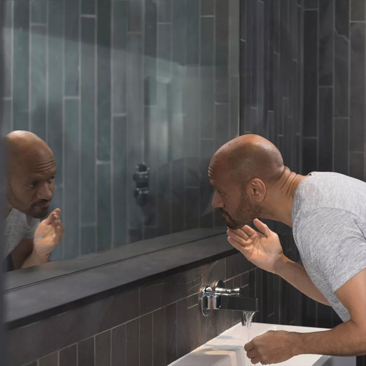 Dove Men+Care two-piece set on bathroom counter conveying everyday routine