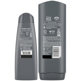 Dove showing front packaging of 2-in-1 shampoo for convenient grooming