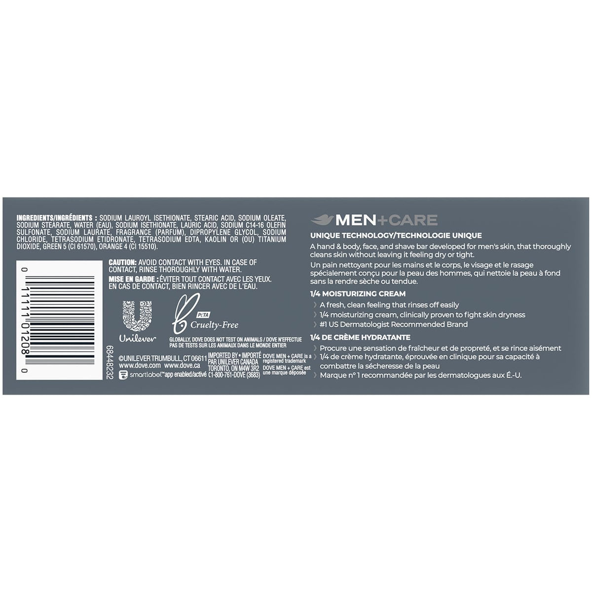 Dove Men+Care bar texture close-up highlighting moisturizing cream