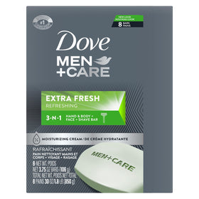DOVE MEN + CARE close-up of bar texture highlighting moisturizing cream