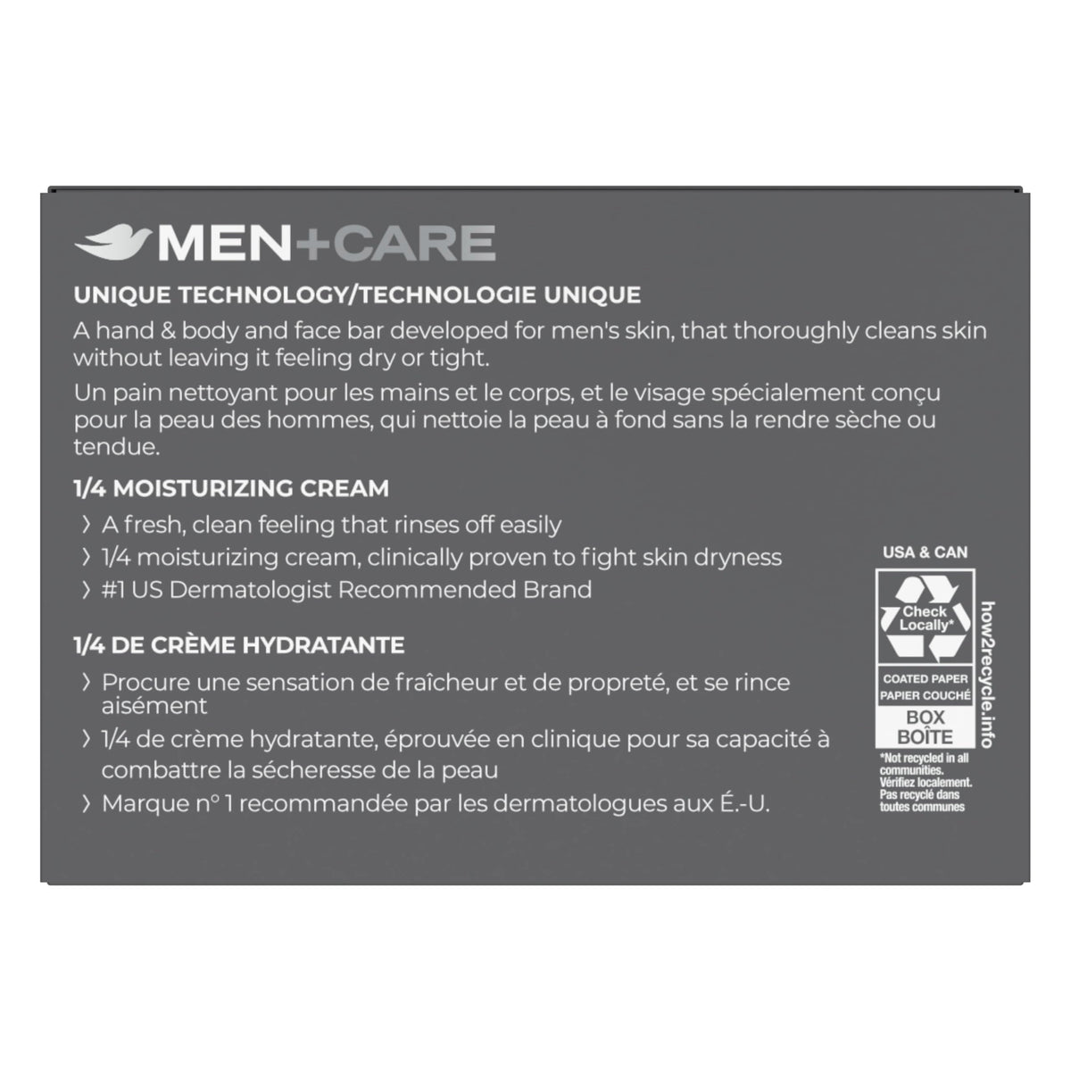 Dove Men+Care bar close-up texture highlighting moisturizing formula