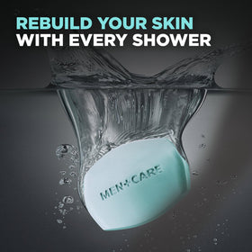 Dove Men+Care bar beside razor illustrating shaving preparation benefit