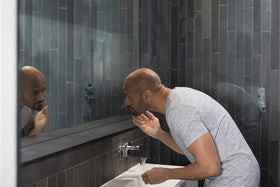 DOVE MEN + CARE before and after skin look showing reduced dryness