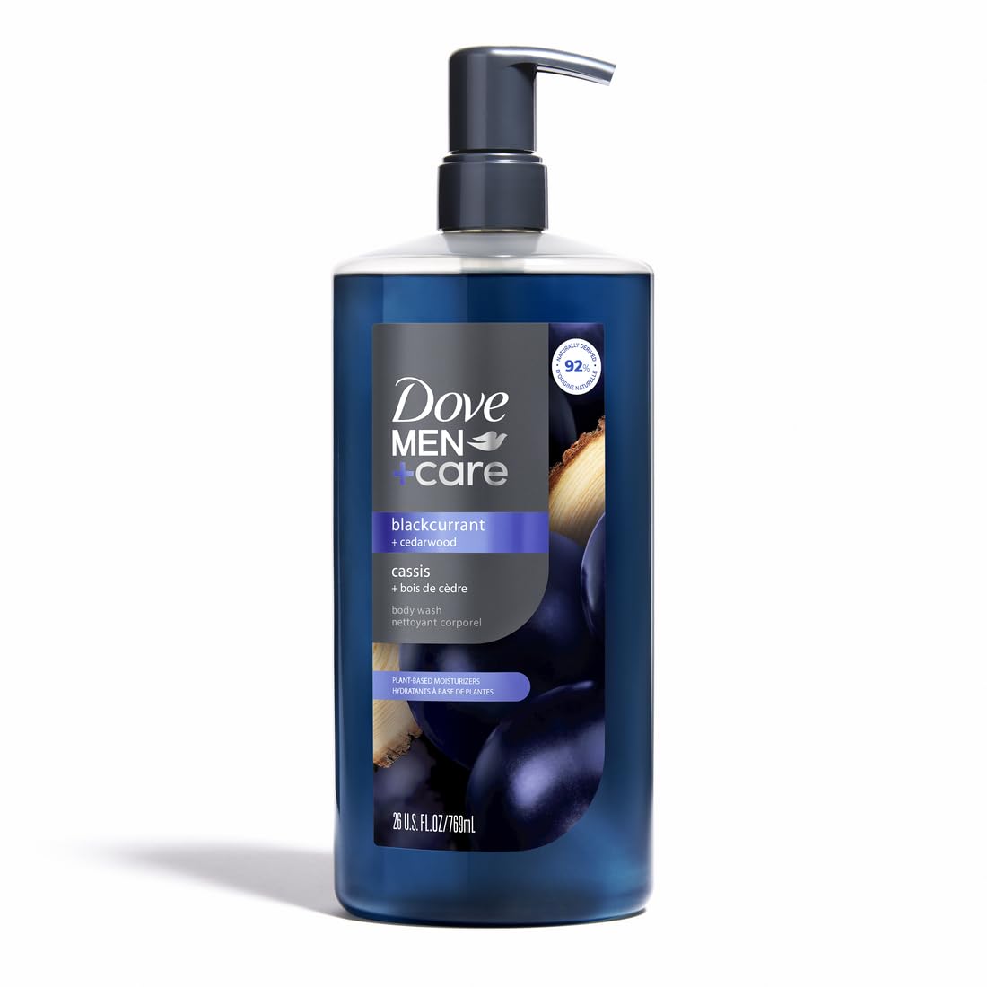 Dove Men+Care bottle on bathroom shelf conveying everyday lifestyle convenience