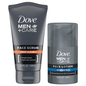 Dove Men+Care bundle front packaging showing both products and benefits