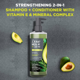 Dove Men+Care cap and dispenser detail demonstrating easy one‑hand use