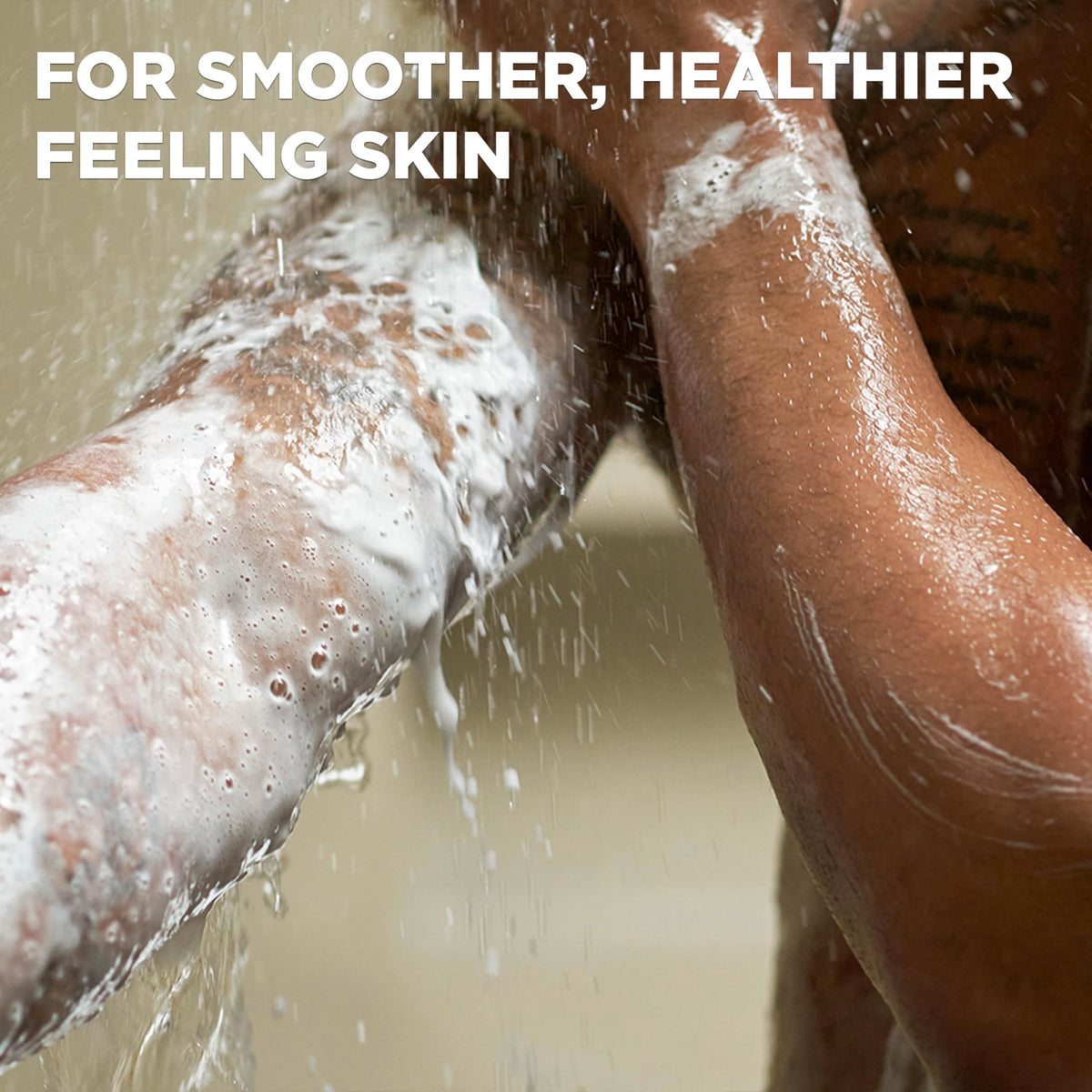 DOVE MEN + CARE label close-up showing plant-based cleanser and oils