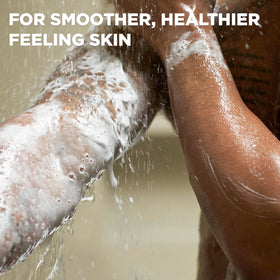 DOVE MEN + CARE label close-up showing plant-based cleanser and oils