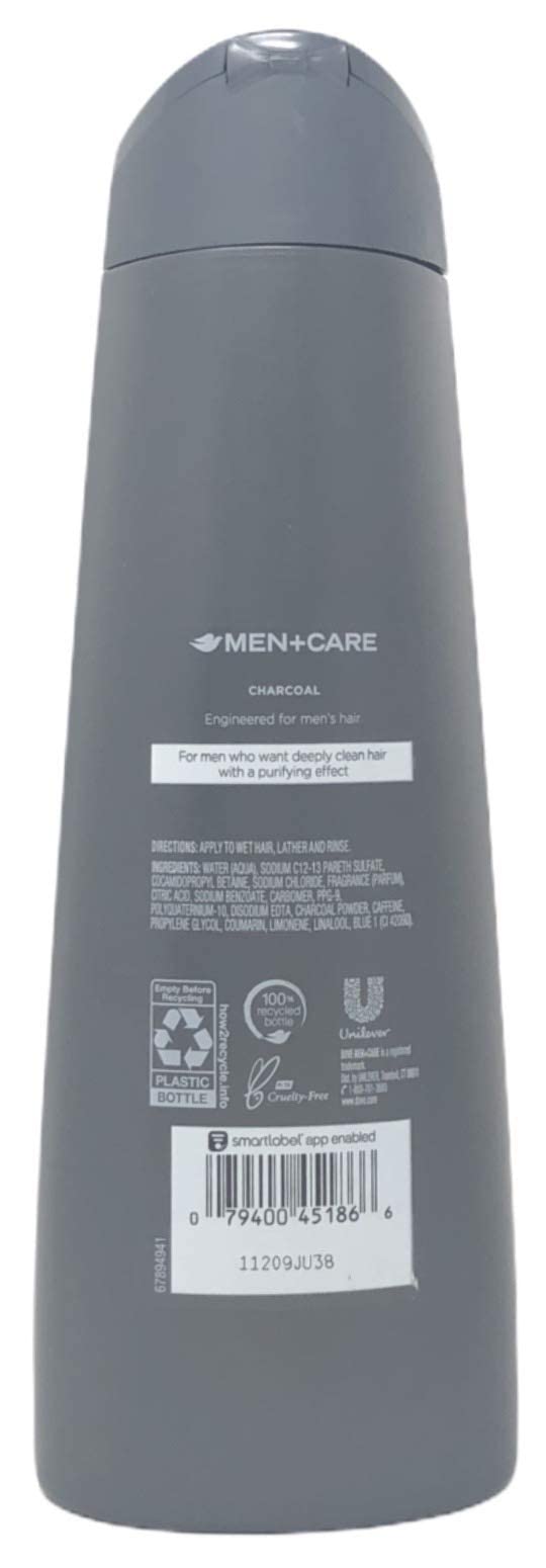Dove Men+Care close-up of shampoo texture highlighting charcoal purity benefit