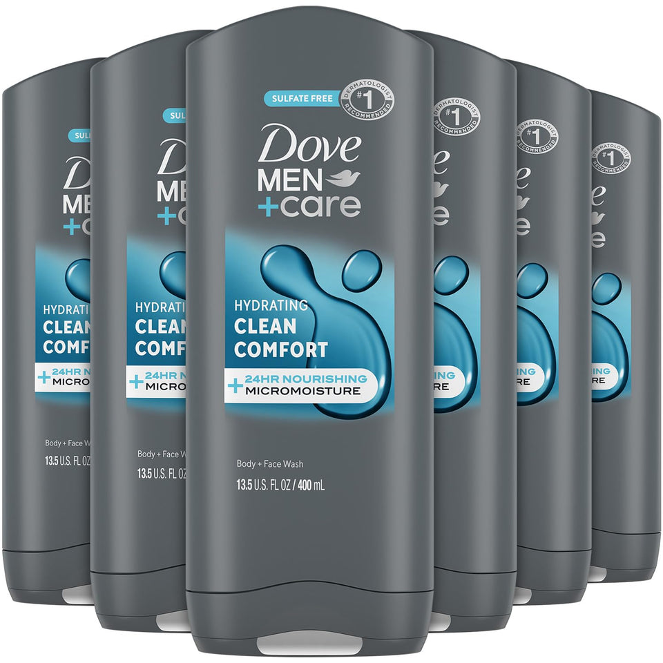 Dove Men+Care front packaging showing product and scent benefits