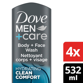 Dove Men+Care pump close-up demonstrating dispenser ease and convenient everyday use