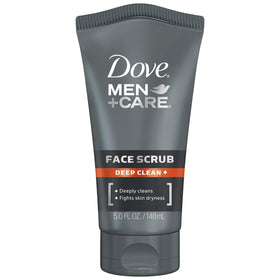 Dove Men+Care front packaging showing 5 oz tube and product name, clear benefits