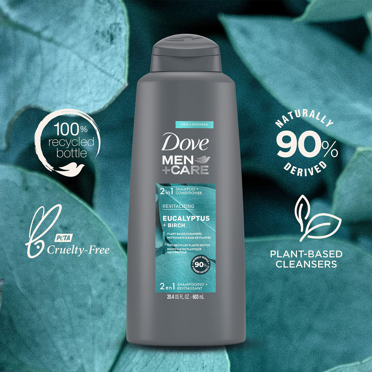 Arrangement of orange peel, eucalyptus and birch elements suggesting fresh scent benefit