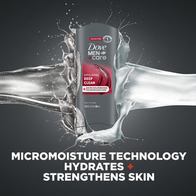 Close-up of exfoliating granules in Dove Men+Care, demonstrates deep-clean action