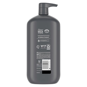 DOVE MEN + CARE pump close-up highlighting easy one-handed dispensing