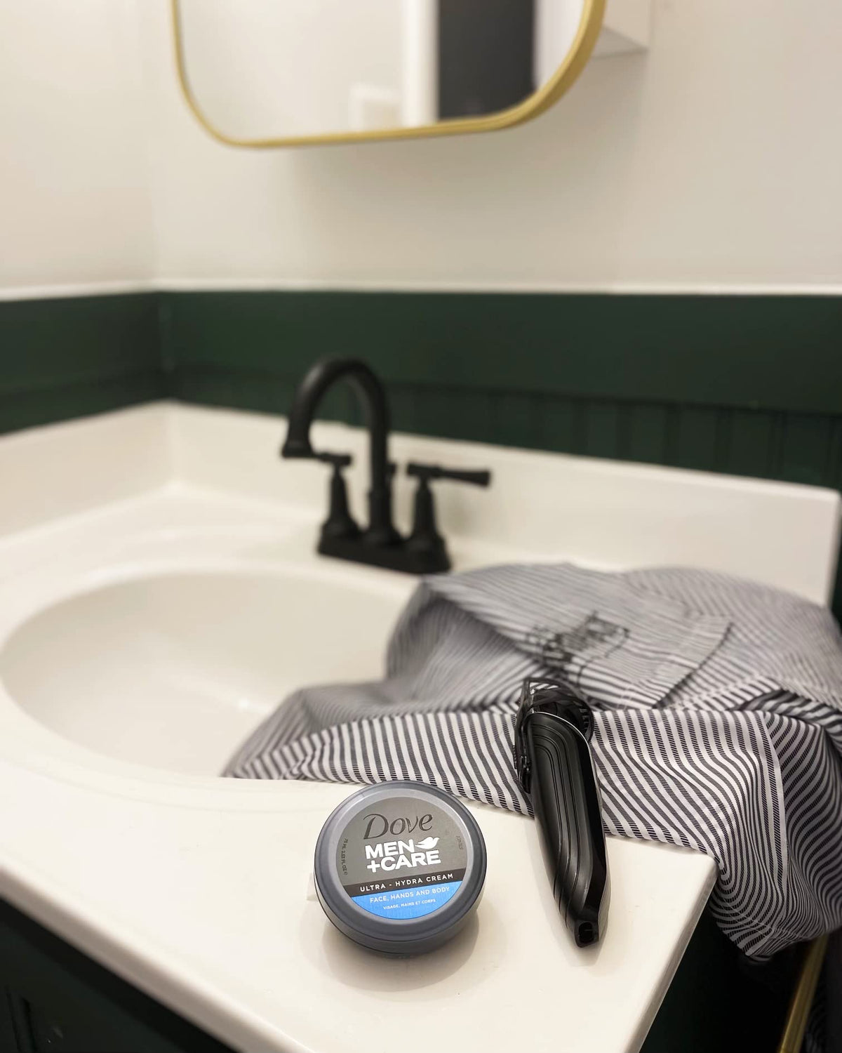 Dove Men+Care applied to face highlighting soothing hydration after shaving