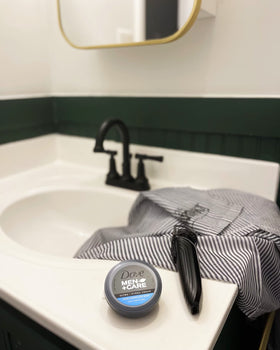 Dove Men+Care applied to face highlighting soothing hydration after shaving
